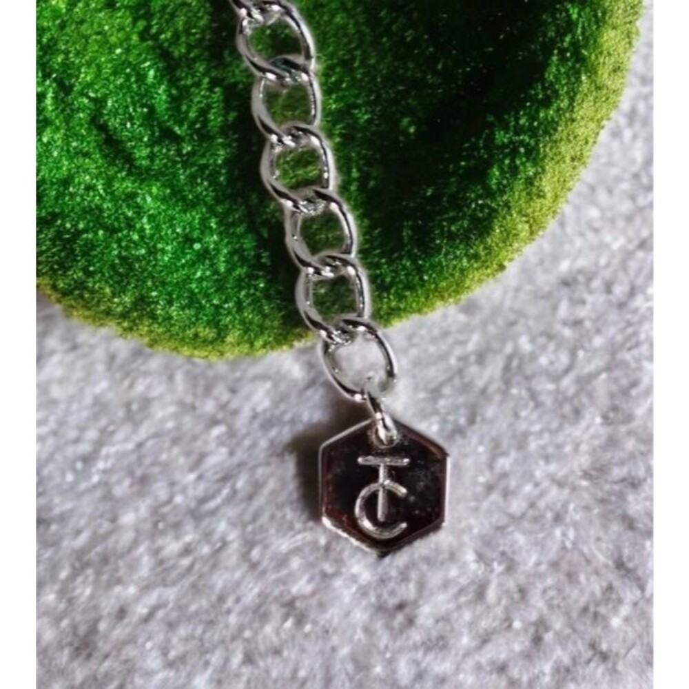 Touchstone Crystal TC Sand Dollar Silver Pendant Necklace Swarovski Blue Crystal - Picture 6 of 9
